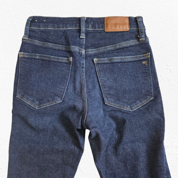 Madewell 9" Dark Wash Stretch Tencel Denim Mid-Rise Skinny Jeans Size 24 - Picture 9 of 10